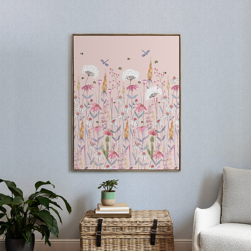 Floral Pink Wall Art - Hermione  Framed Canvas Blush Voyage Maison