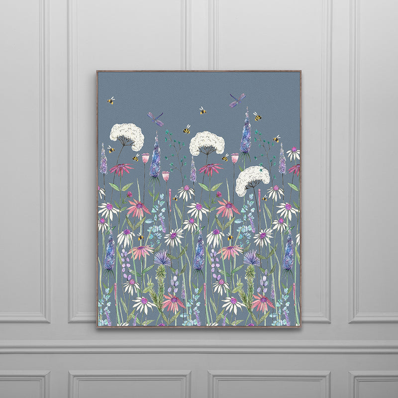 Floral Blue Wall Art - Hermione  Framed Canvas Bluebell Voyage Maison