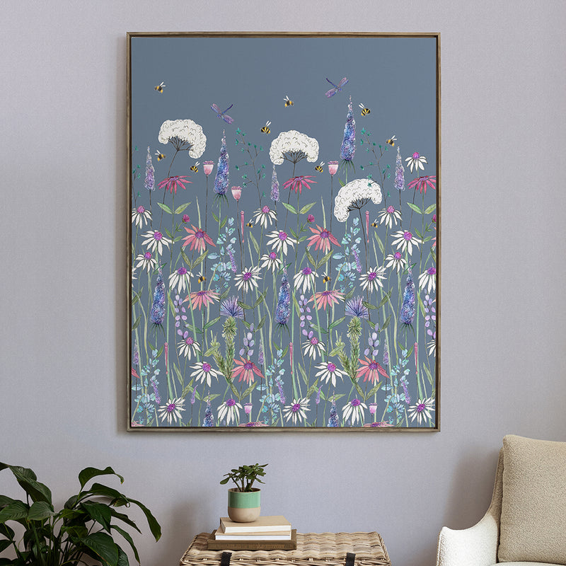 Floral Blue Wall Art - Hermione  Framed Canvas Bluebell Voyage Maison