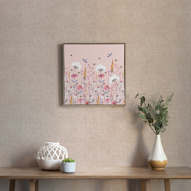 Floral Pink Wall Art - Hermione  Framed Canvas Blush Voyage Maison