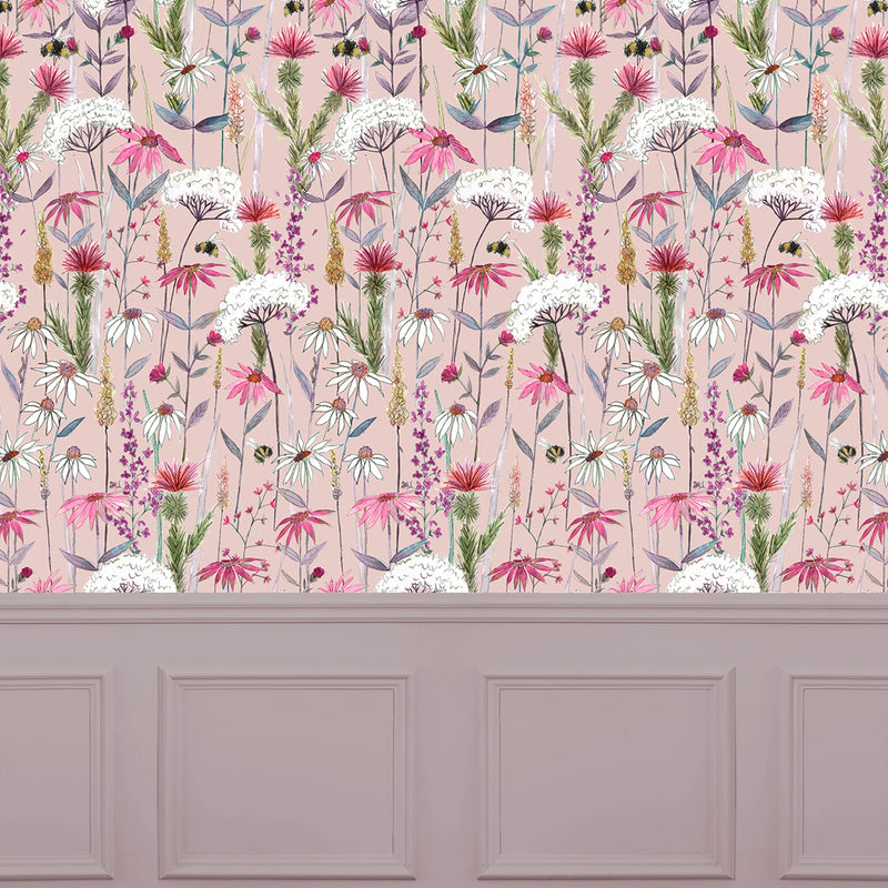 Voyage Maison Hermione 1.4m Wide Width Wallpaper in Blush