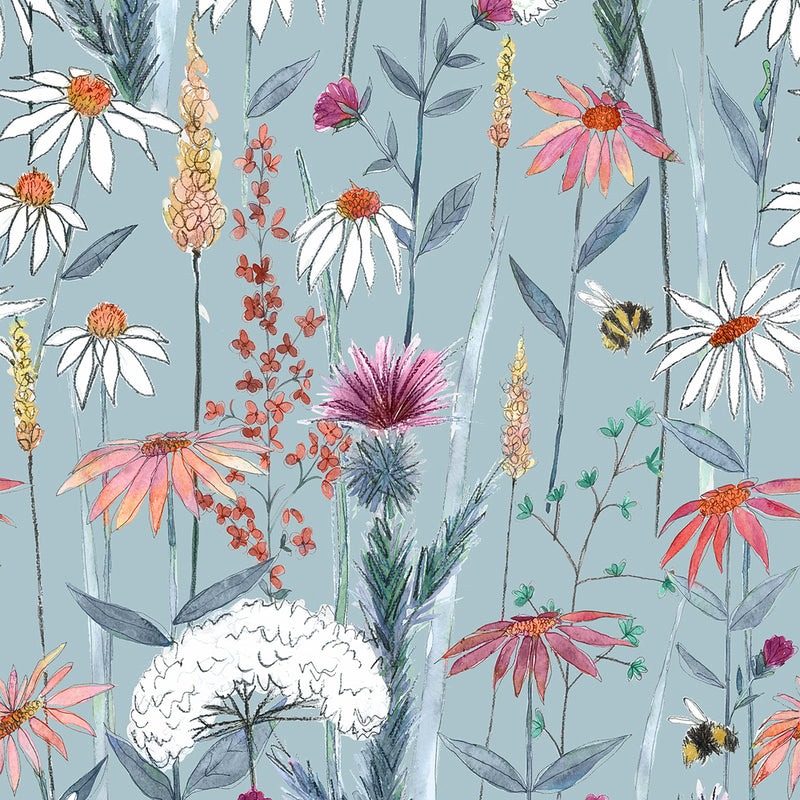 Hermione Wallpaper Sample Cornflower