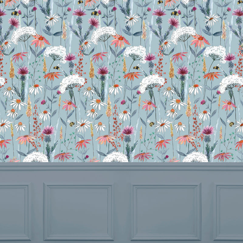 Voyage Maison Hermione 1.4m Wide Width Wallpaper in Cornflower