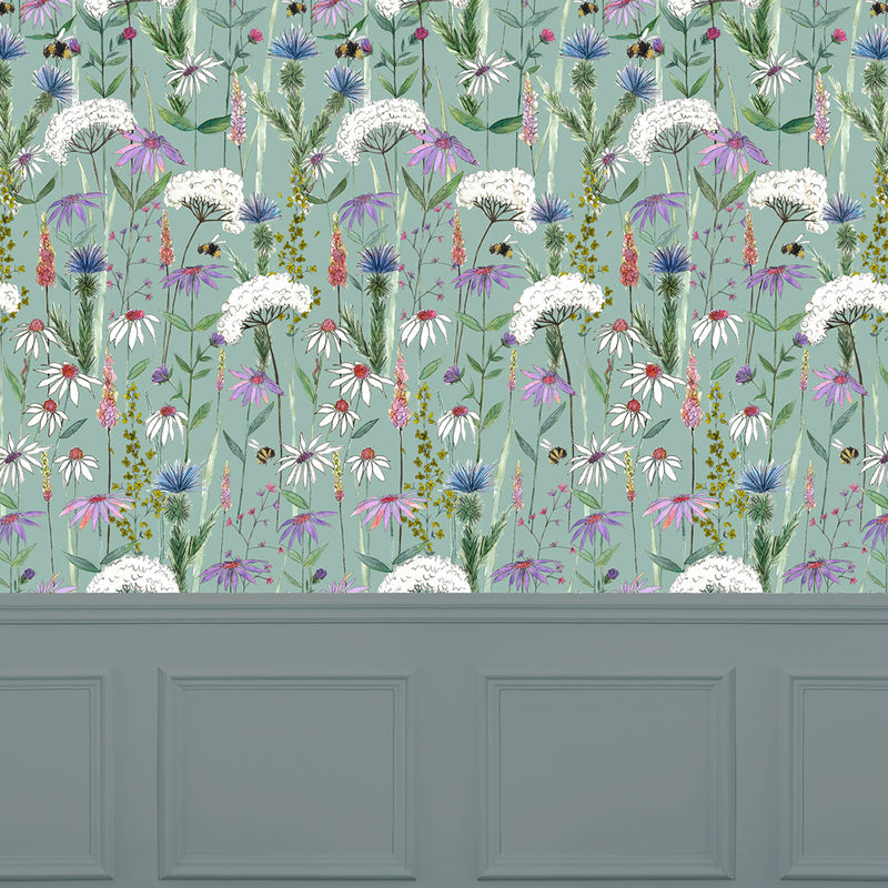 Voyage Maison Hermione 1.4m Wide Width Wallpaper in Verde