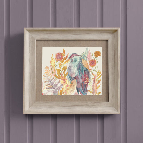 Voyage Maison Heron Framed Print in Birch/Linen