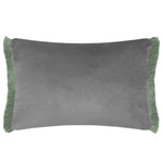 Damask Green Cushions - Hettie Printed Ruche Fringe Feather Filled Cushion Eden Voyage Maison