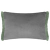 Damask Green Cushions - Hettie Printed Ruche Fringe Feather Filled Cushion Eden Voyage Maison