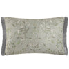 Damask Green Cushions - Hettie Printed Ruche Fringe Feather Filled Cushion Eden Voyage Maison