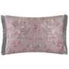 Damask Purple Cushions - Hettie Printed Ruche Fringe Feather Filled Cushion Viola Voyage Maison