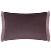 Damask Purple Cushions - Hettie Printed Ruche Fringe Feather Filled Cushion Viola Voyage Maison