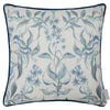 Damask Blue Cushions - Hettie Printed Piped Feather Filled Cushion Blue Voyage Maison