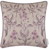 Damask Purple Cushions - Hettie Printed Piped Feather Filled Cushion Hyacinth Voyage Maison