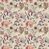 Voyage Maison Hibbertia Linen Printed Cotton Fabric in Boysenberry