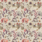 Voyage Maison Hibbertia Linen Printed Cotton Fabric in Boysenberry