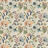 Voyage Maison Hibbertia Linen Printed Cotton Fabric in Coral/Cloud