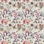 Voyage Maison Hibbertia Printed Cotton Fabric in Boyensberry/Cream