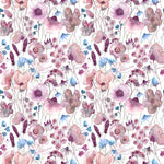 Voyage Maison Hibbertia Printed Cotton Fabric in Fuchsia