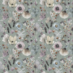 Voyage Maison Hibbertia Printed Cotton Fabric in Haze/Sage