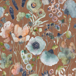 Voyage Maison Hibbertia Printed Cotton Fabric in Coral/Cloud/Terracotta