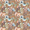 Voyage Maison Hibbertia Printed Cotton Fabric in Coral/Cloud/Terracotta