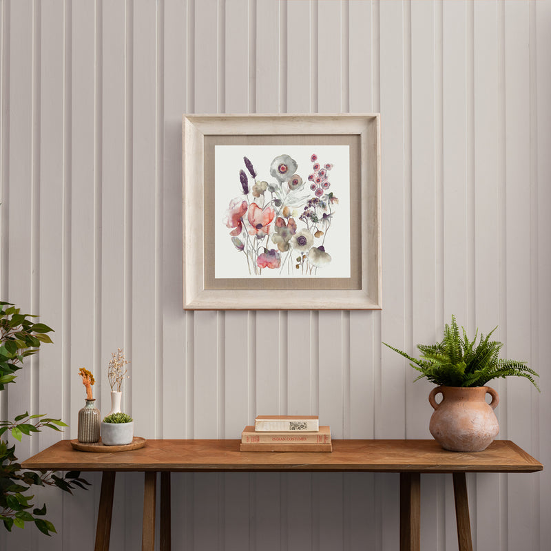 Voyage Maison Hibbertia Framed Print in Birch/Boysenberry