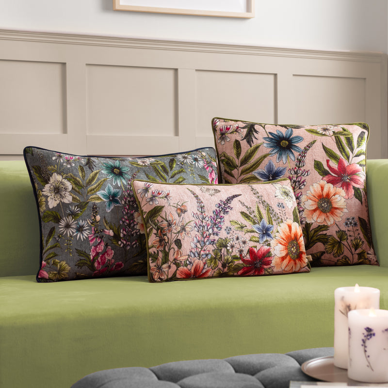 Floral Pink Cushions - Hidcote Manor Evelyn Floral Cushion Cover Blush Wylder