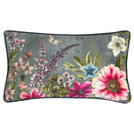 Floral Blue Cushions - Hidcote Manor Evelyn Floral Cushion Cover Petrol Wylder