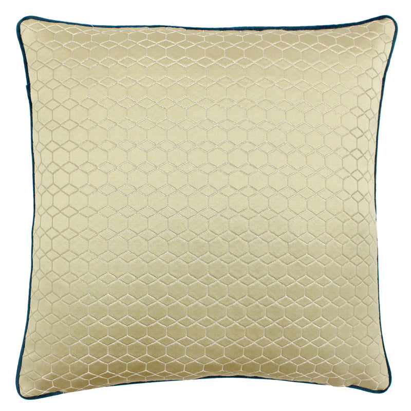 Paoletti Highbury Jacquard Cushion Cover in Emerald/Gold