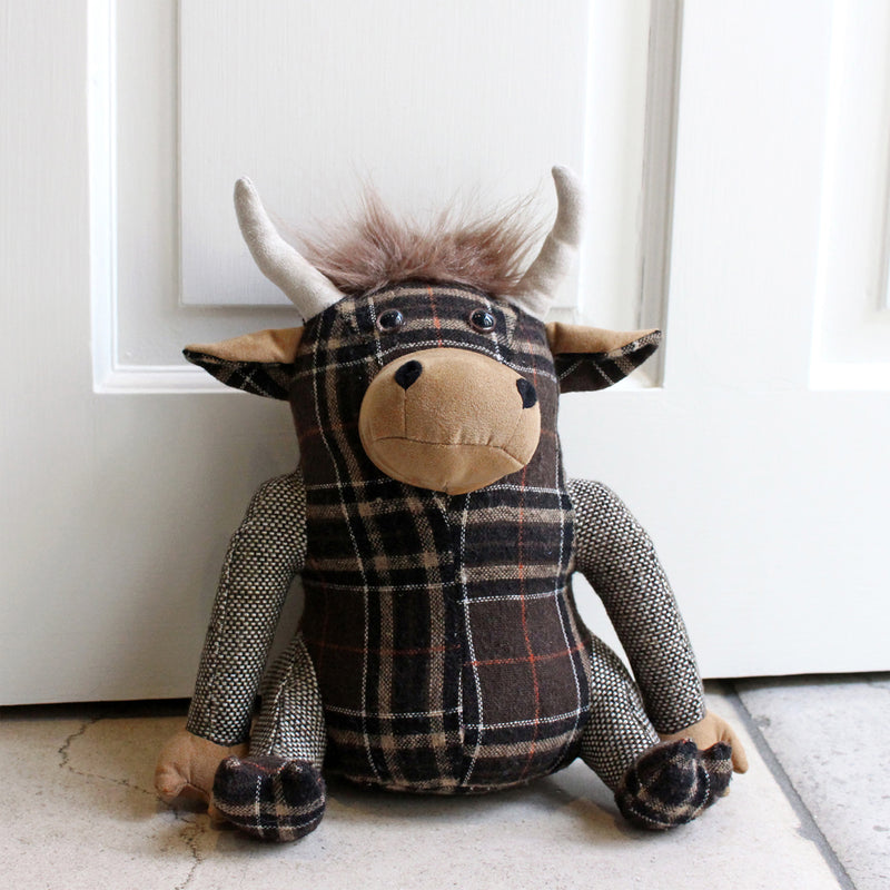 Essentials Highland Cow Novelty Door Stop in Brown