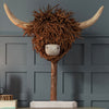 Voyage Maison Highland Cow Hand Crafted Wooden Sculpture in Brown