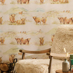 Highland 1.4m Wide Width Wallpaper (By The Metre) Brown