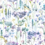 Voyage Maison Hinton Printed Cotton Fabric in Violet White