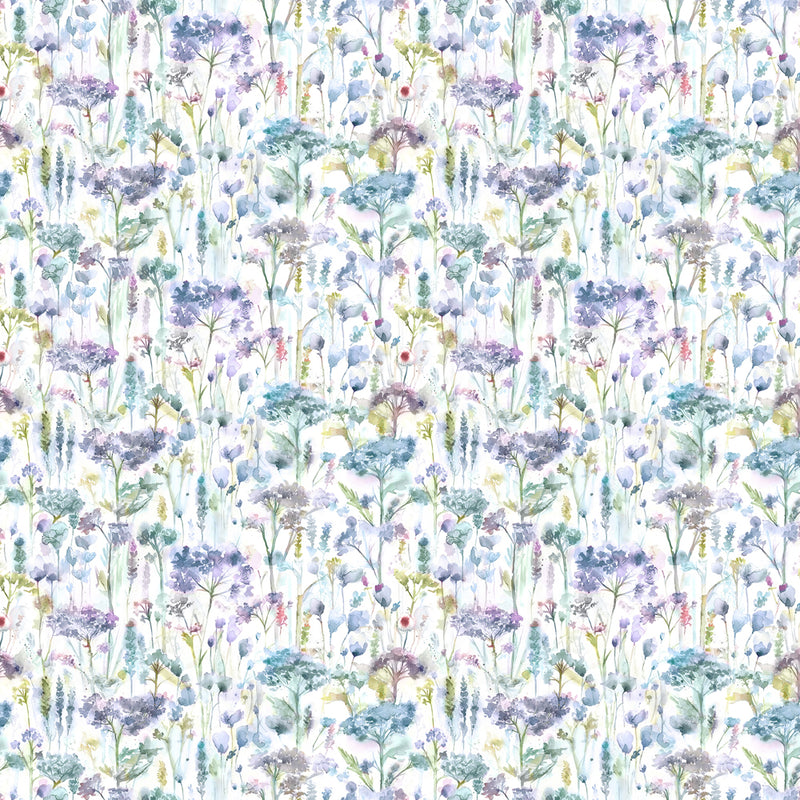 Voyage Maison Hinton Printed Cotton Fabric in Violet White