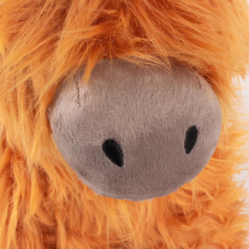 Paoletti Highland Cow Shaggy Door Stop in Orange