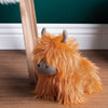 Paoletti Highland Cow Shaggy Door Stop in Orange