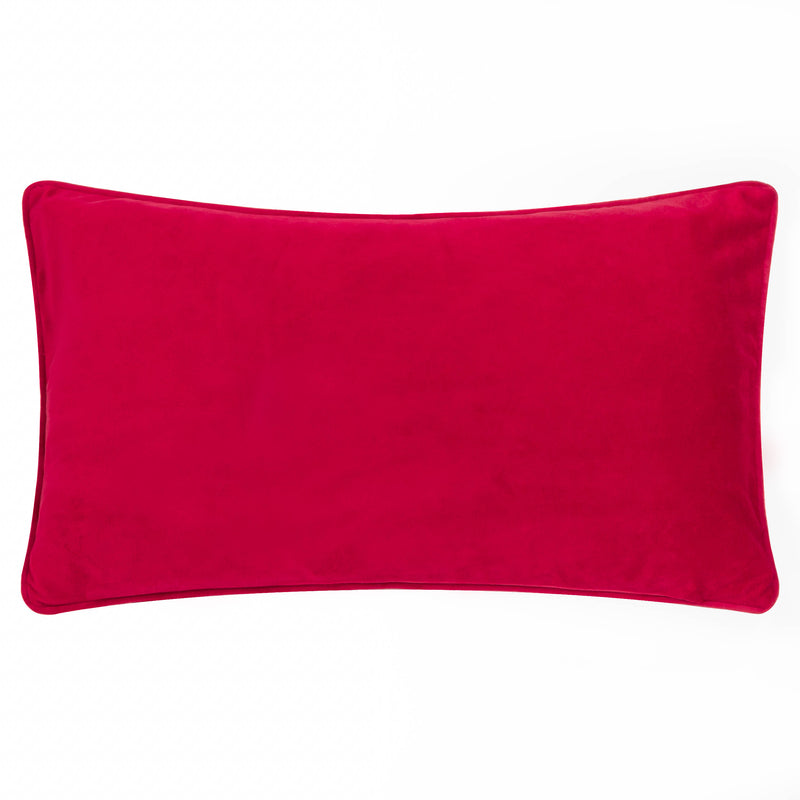 Abstract Red Cushions - HoHoHo Velvet Piped Cushion Cover Red Evans Lichfield