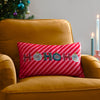 Abstract Red Cushions - HoHoHo Velvet Piped Cushion Cover Red Evans Lichfield