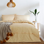 Yard Holbury Mélange Stripe 100% Cotton Duvet Cover Set in Ochre