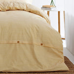 Yard Holbury Mélange Stripe 100% Cotton Duvet Cover Set in Ochre