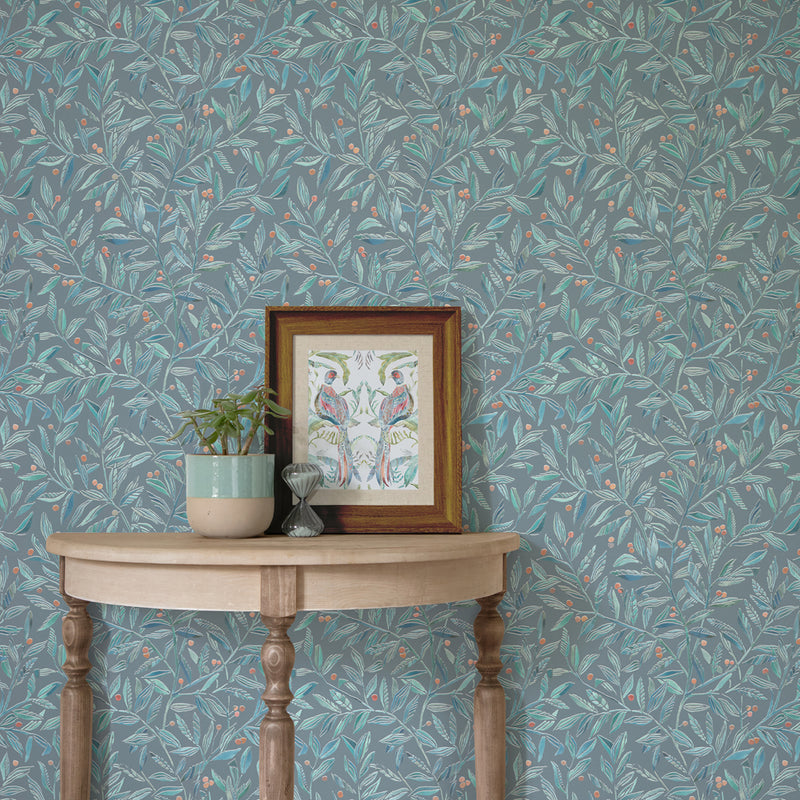 Voyage Maison Holcombe 1.4m Wide Width Wallpaper in Ocean