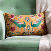 Wylder Holland Park Duo Rectangular Peacock Cushion Cover in Ochre