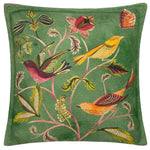 Wylder Holland Park Hedgerow Birds Cushion Cover in Green