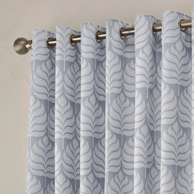 Paoletti Horto Botanical Eyelet Curtains in Blue