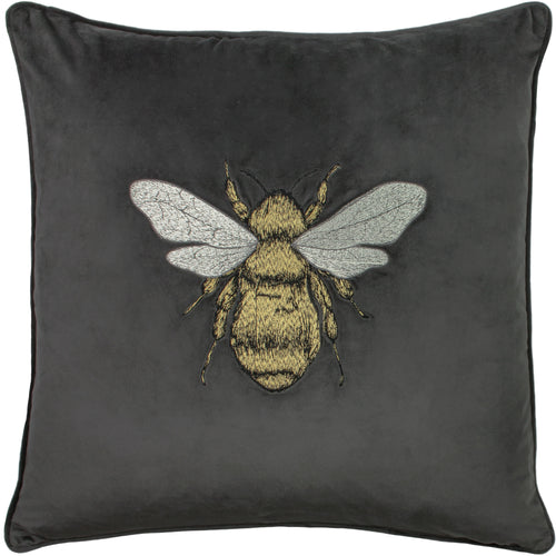 Paoletti Hortus Bee Cushion Cover in Charcoal