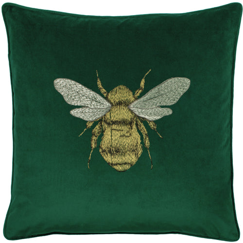 Paoletti Hortus Bee Cushion Cover in Emerald