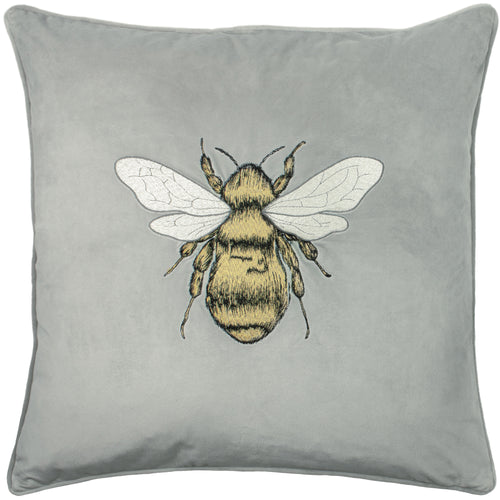 Paoletti Hortus Bee Cushion Cover in Silver Grey