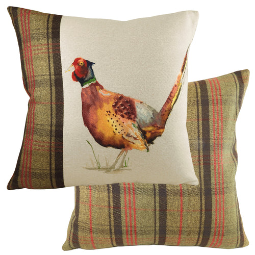 Evans Lichfield Hunter Pheasant Square Cushion Cover in Sand