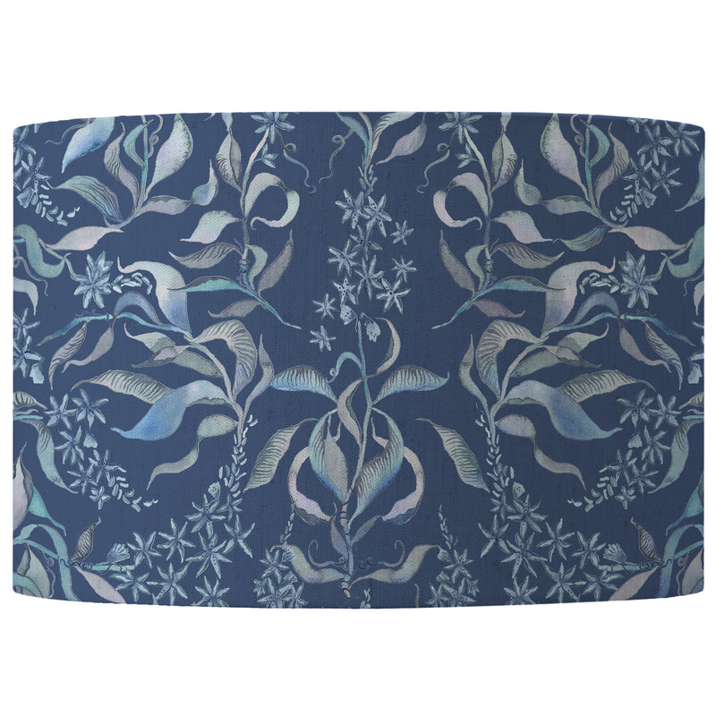 Floral Blue Lighting - Hettie Eva Printed Lamp Shade Atlas Blue Voyage Maison