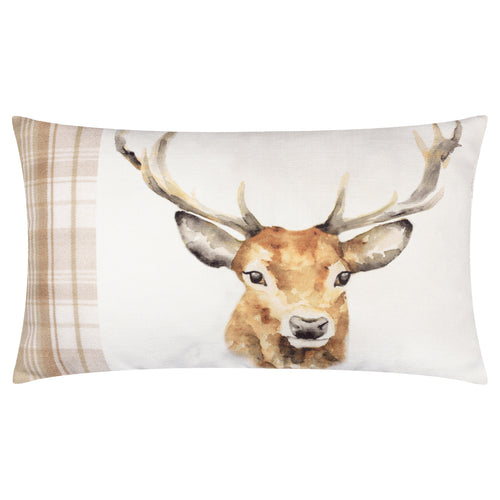 Animal Cream Cushions - Hunter Stag Stag Rectangular Cushion Cover Natural Evans Lichfield