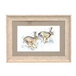 Voyage Maison Hurtling Hares Framed Print in Birch